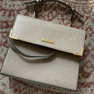 large Dune London flap box satchel gold Snakeskin Pattern handle convertible bag